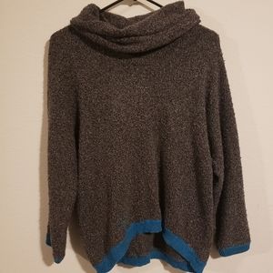 Lilla P Bourke Brown Wool Cowlneck Sweater